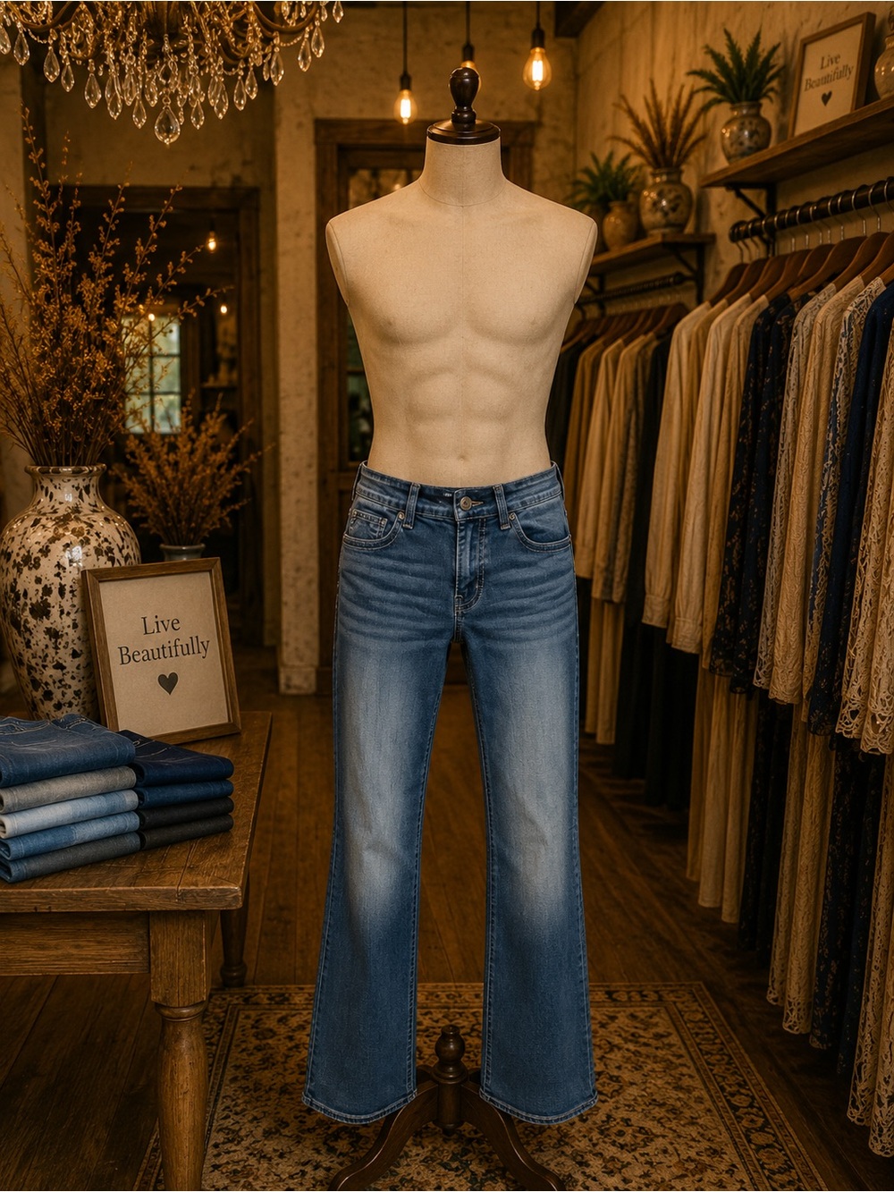 BKE Men's Medium Wash Bootcut Jeans